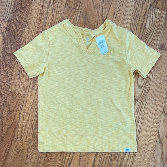 NWT Boys Gap Notch Yellow Striped Short Sleeve Tee - Picture 1 of 8